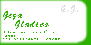 geza gladics business card